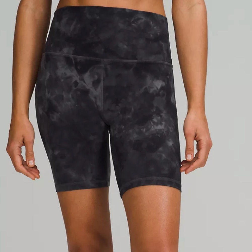 lululemon athletica Black Tie-Dye High-Rise Athletic Bike Shorts